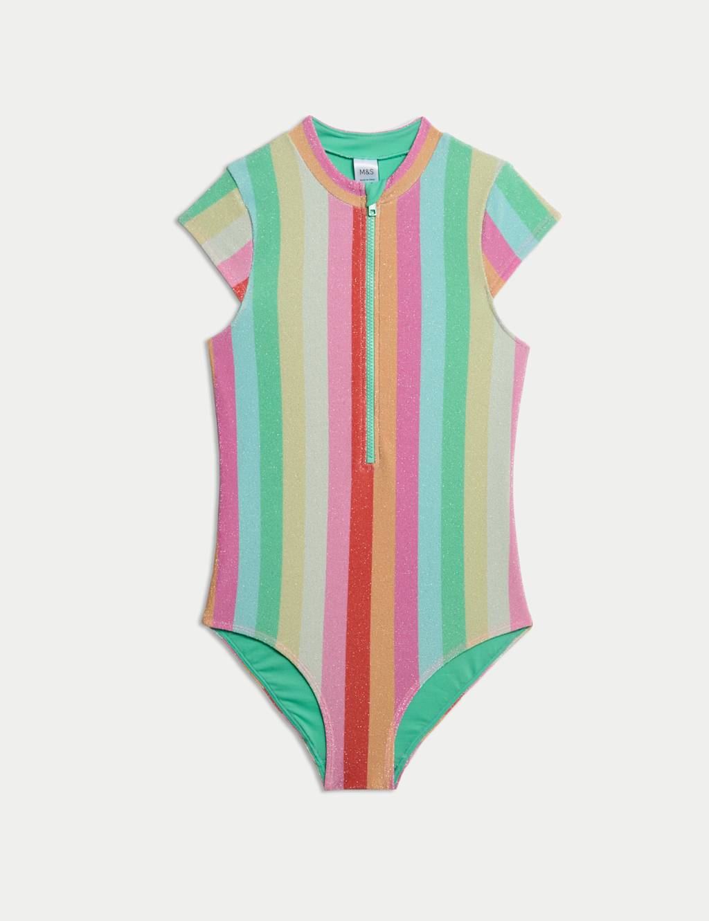 Glitter Striped Swimsuit (6-16 Yrs)