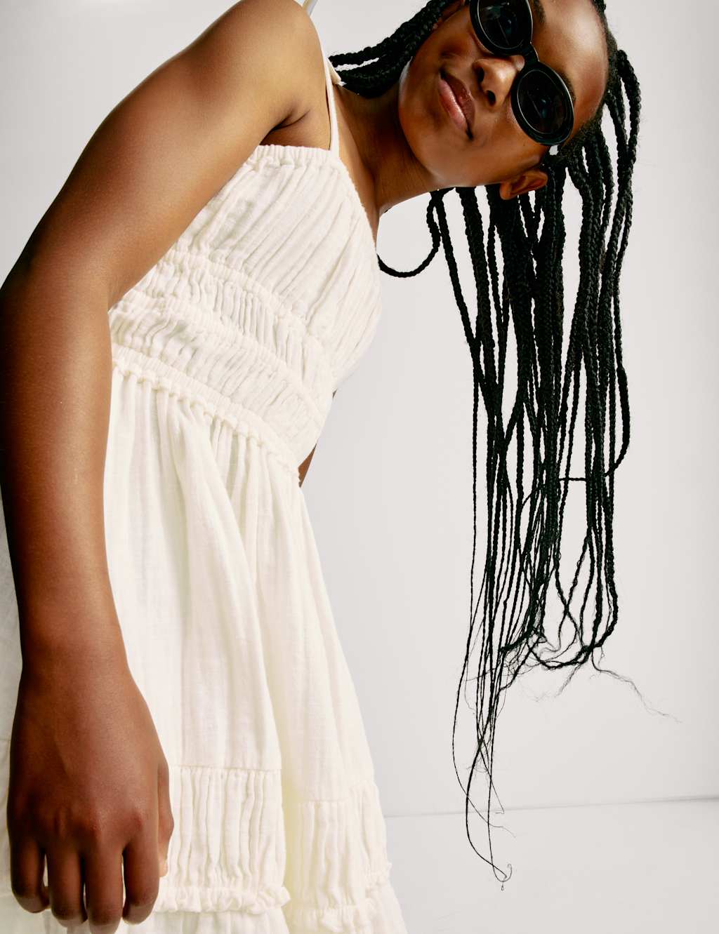 Pure Cotton Shirred Dress (6-16 Yrs)