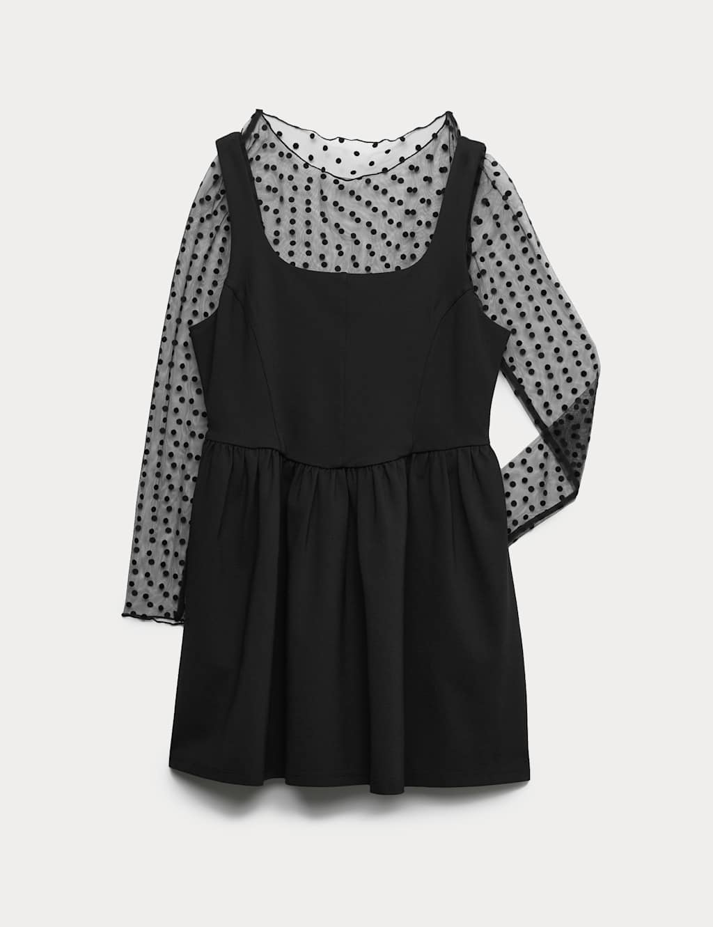 M&S 2pc Spotted Halloween Dress (6-16 Yrs) Black