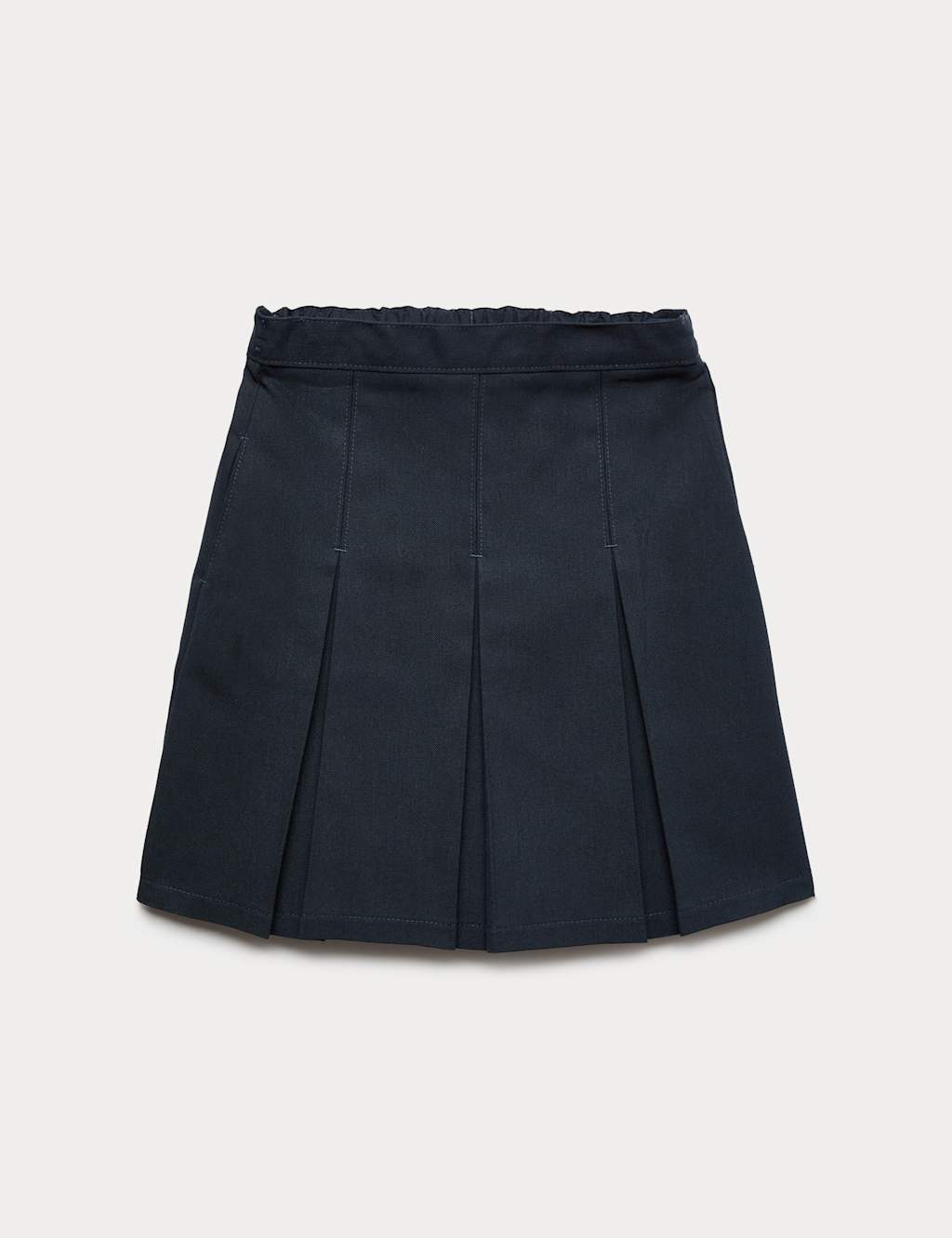 M&S Girls Permanent Pleats School Skirt (2-16 Yrs) - 8-9 Years - Navy