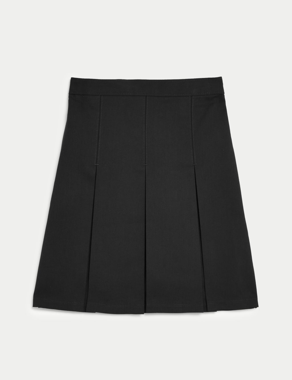 M&S Girls Permanent Pleats School Skirt (2-16 Yrs) - 11-12 Years - Black