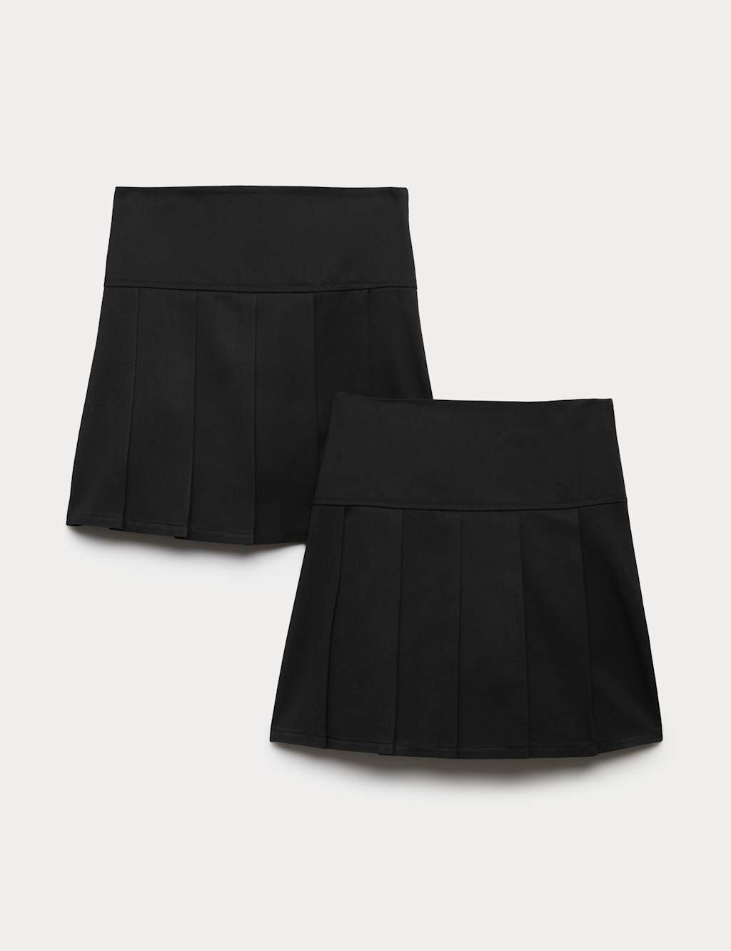 M&S Girls 2 Pack Pleated School Skirts (2-18 Yrs) - 14-15 Years - Black