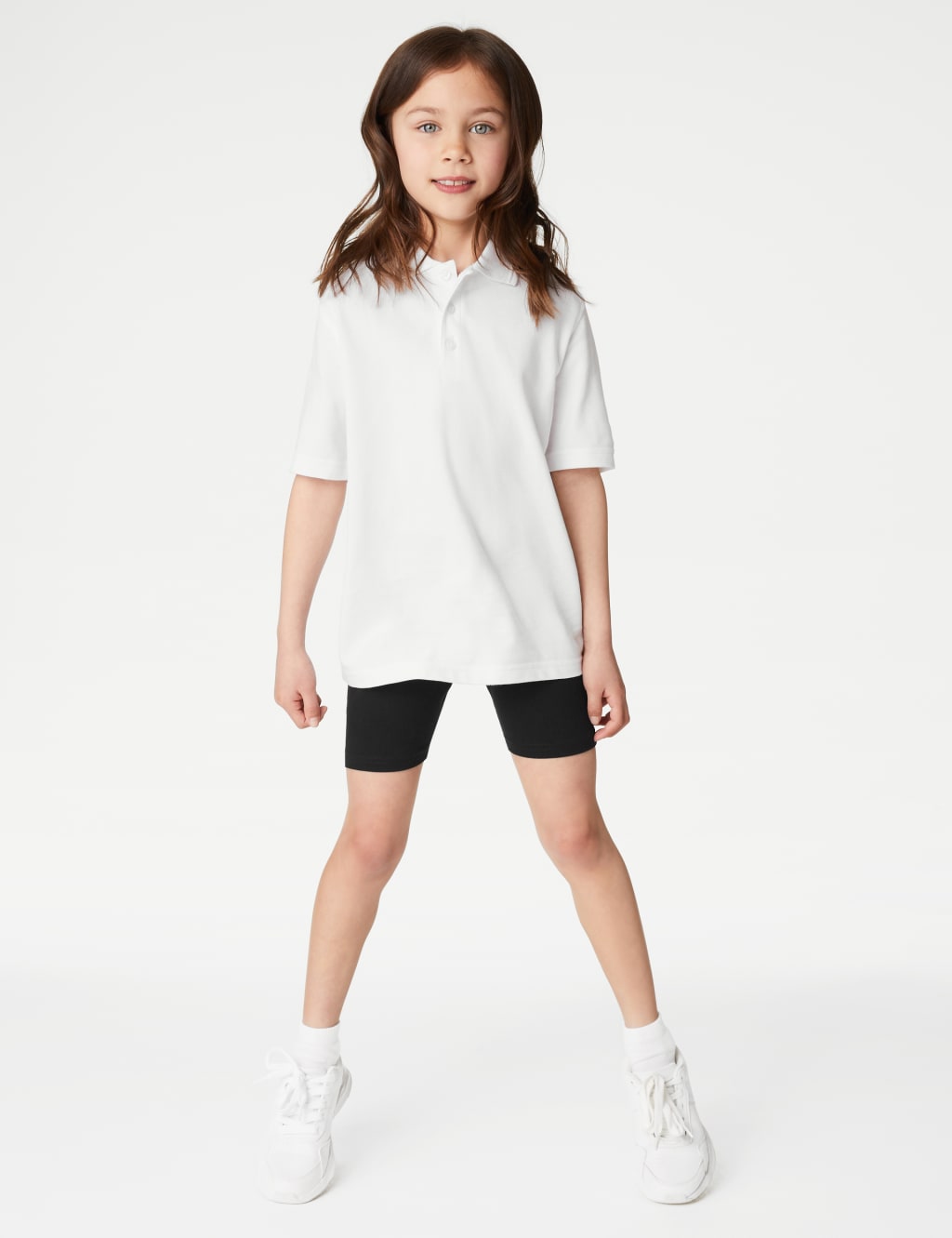 2pk Girls' Cotton Rich School Cycling Shorts (2-16 Yrs)
