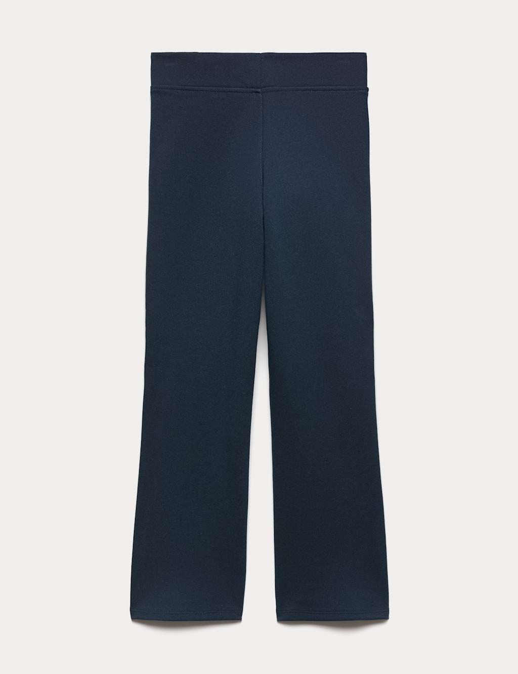 M&S Girls Regular Leg Jersey School Trousers (2-16 Yrs) - 14-15 Years - Navy Mix