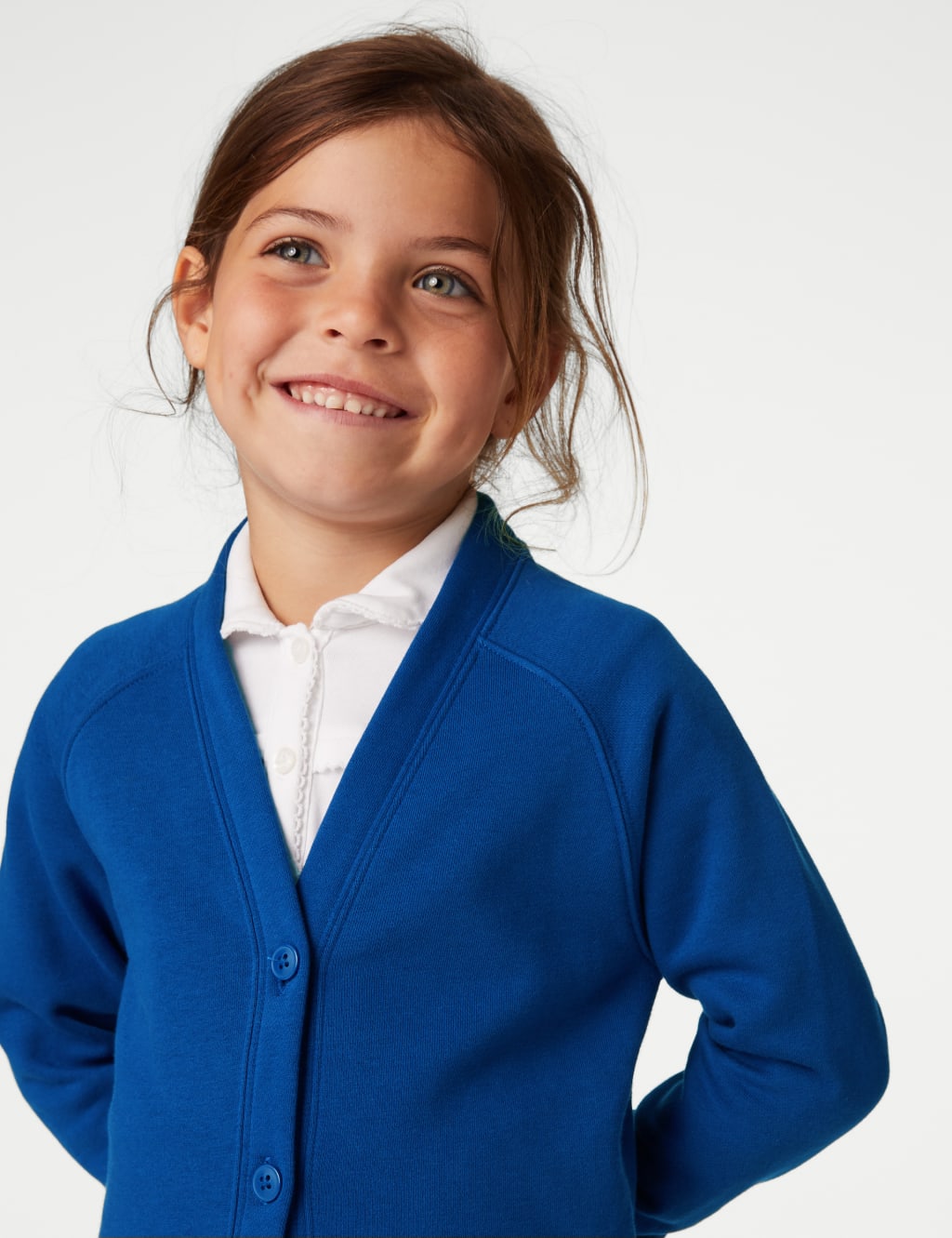 M&S Collection Girls Jersey School Cardigan (2-18 Yrs) - 10-11 - Royal Blue, Royal Blue,Navy