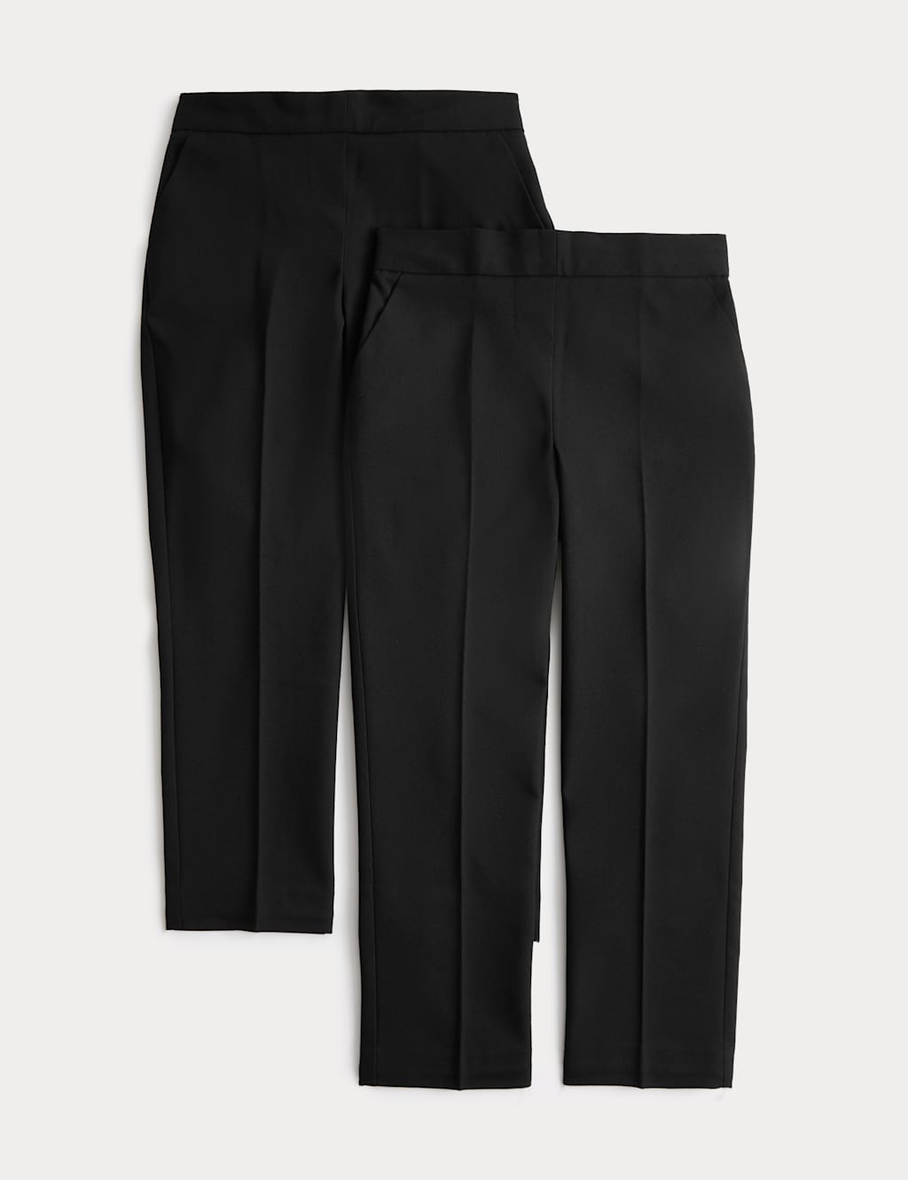 M&S Girls 2 Pack Slim Leg School Trousers (2-18 Yrs) - 2-3 Years - Black