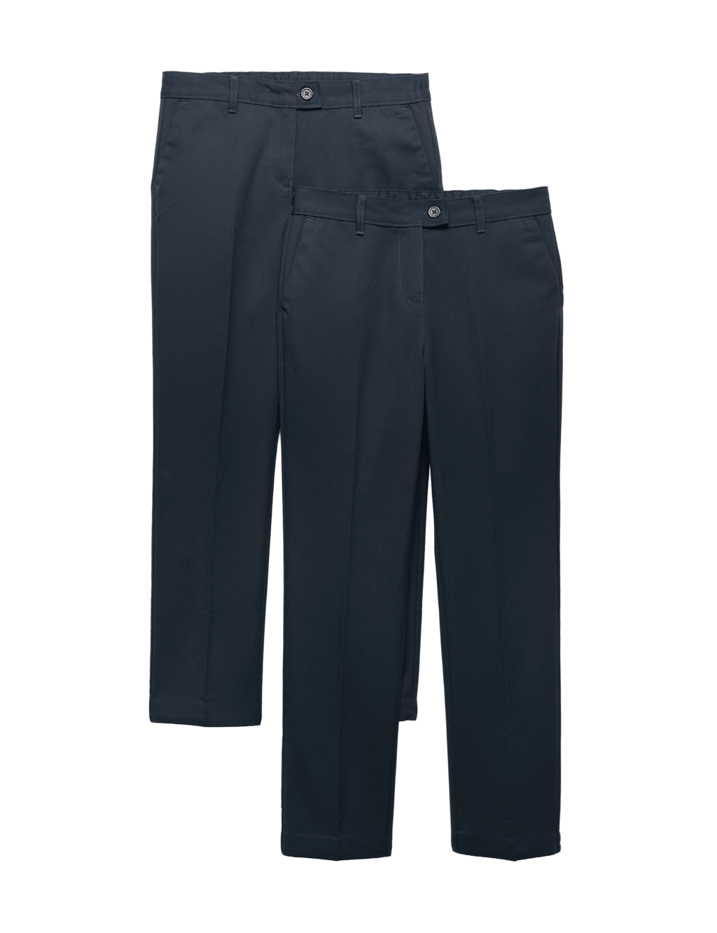 M&S Girls 2 Pack Slim Leg School Trousers (2-18 Yrs) - 2-3 Years - Navy