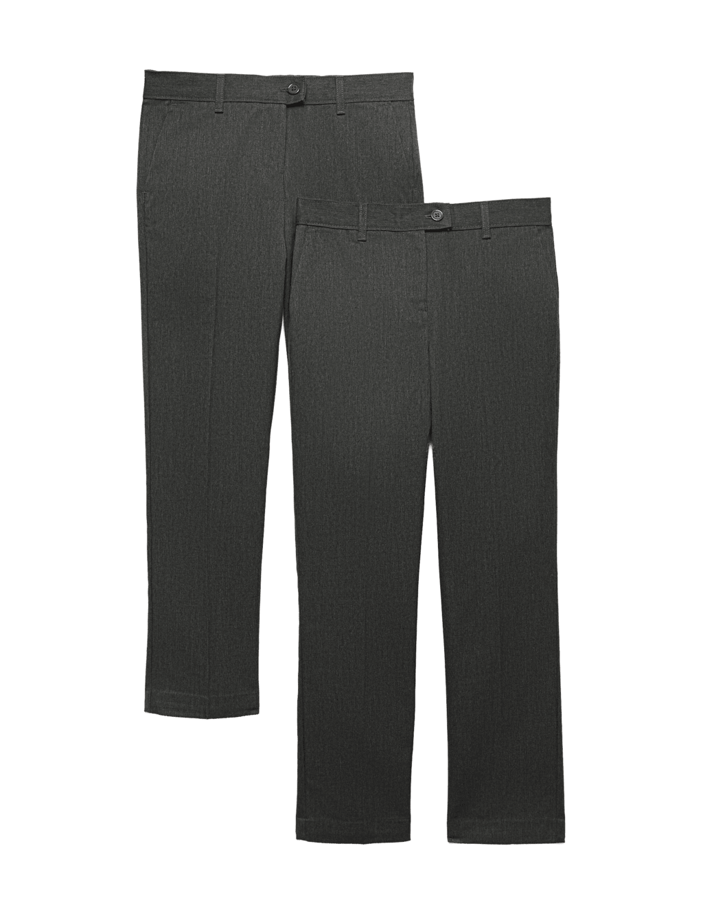 M&S Girls 2 Pack Slim Leg School Trousers (2-18 Yrs) - 2-3 Years - Grey