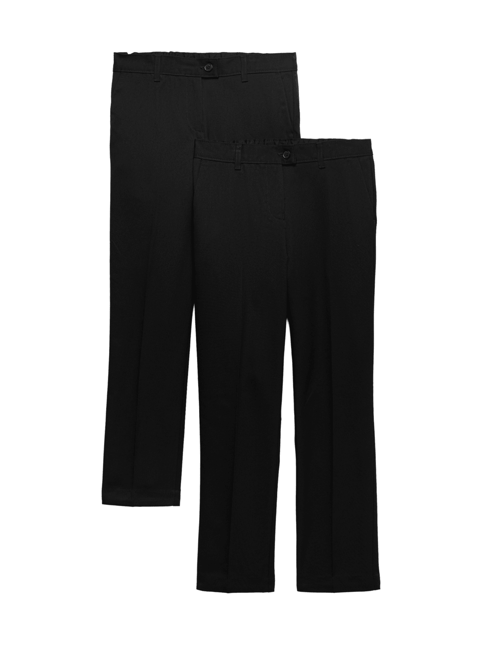 M&S Girls 2 Pack Slim Leg School Trousers (2-18 Yrs) - 2-3 Years - Black