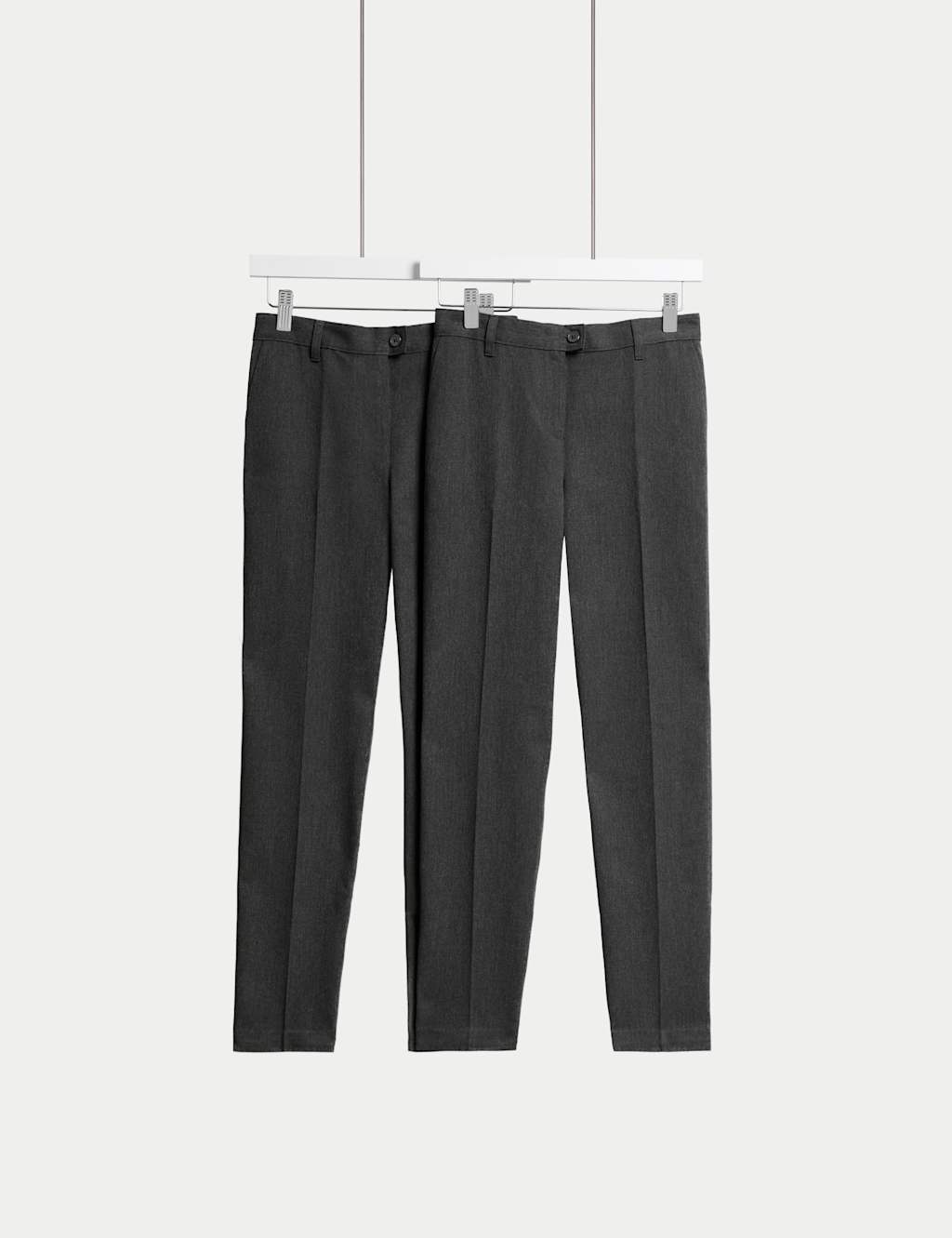 M&S Collection Girls 2 Pack Regular Leg School Trousers (2-18 Yrs) - 17-18LNG - Grey, Black,Grey