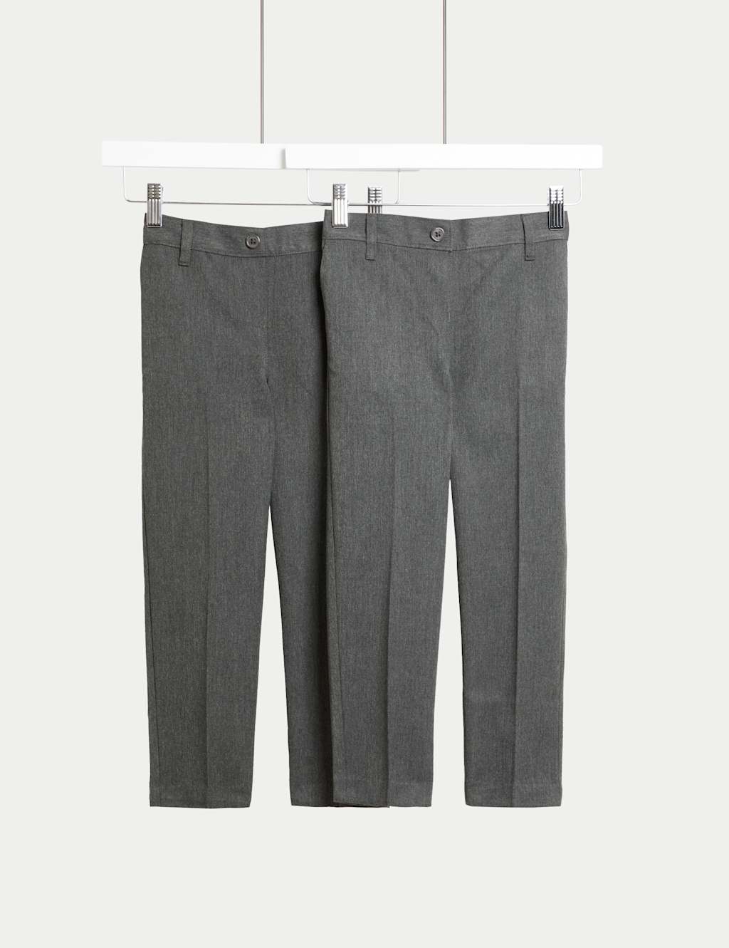 M&S Collection Girls 2 Pack Regular Leg Trousers (2-18 Yrs) - 6-7 Y - Grey, Grey,Black