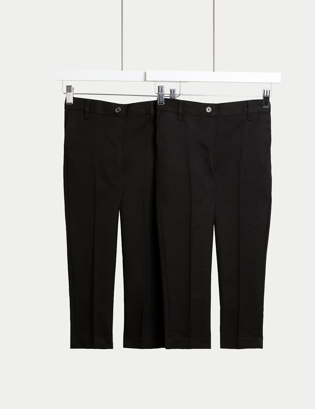 M&S Collection Girls 2 Pack Regular Leg Trousers (2-18 Yrs) - 12-13 - Black, Grey,Black