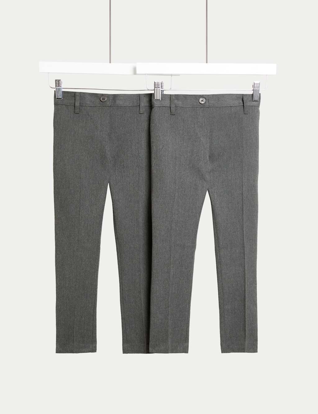M&S Collection Girls 2 Pack Girls Skinny Leg School Trousers (2-18 Yrs) - 13-14 - Grey, Black,Grey