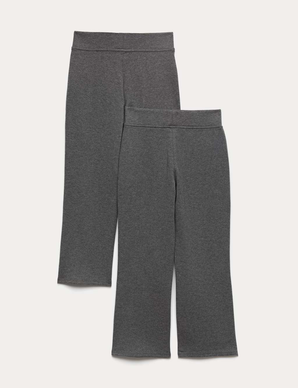 M&S Girls 2 Pack Cotton Blend Knitted Trousers (2-18 Yrs) - 11-12 Years - Grey