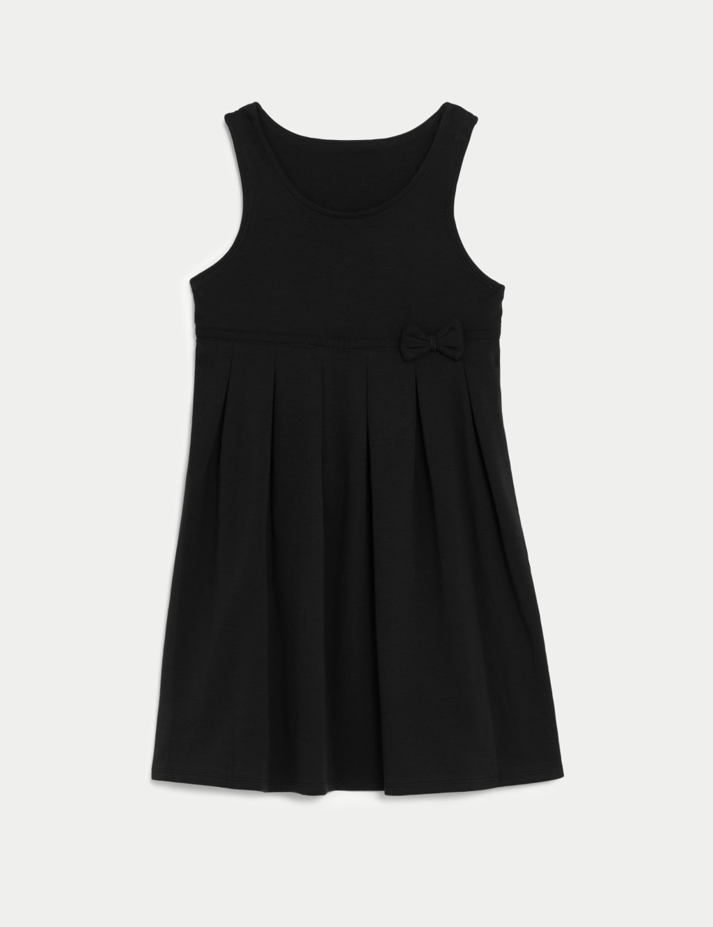 M&S Girls Jersey Bow School Pinafore (2-12 Yrs) - 11-12 Years - Black