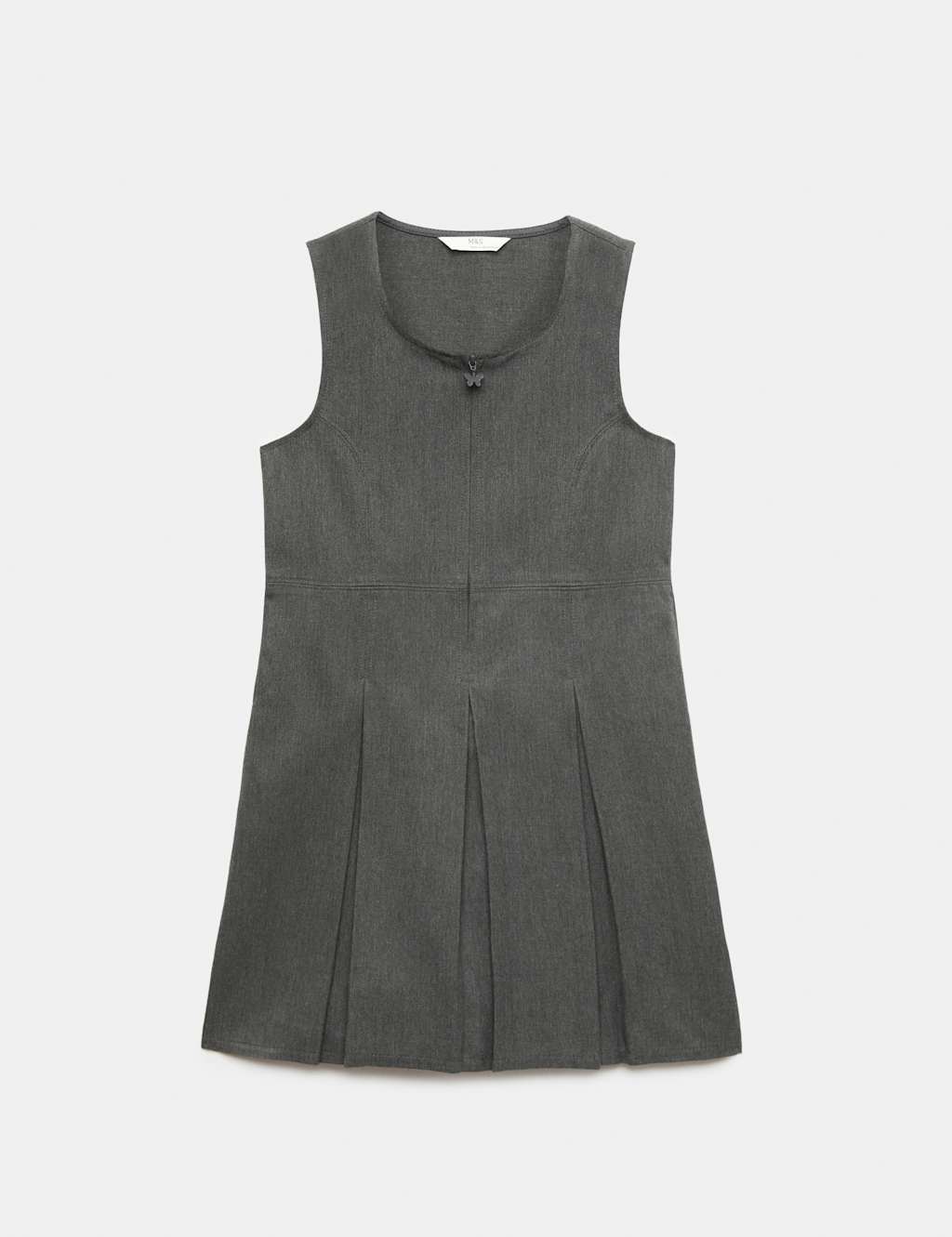 M&S Girls Pleated School Pinafore (2-12 Yrs) - 11-12 Years - Grey
