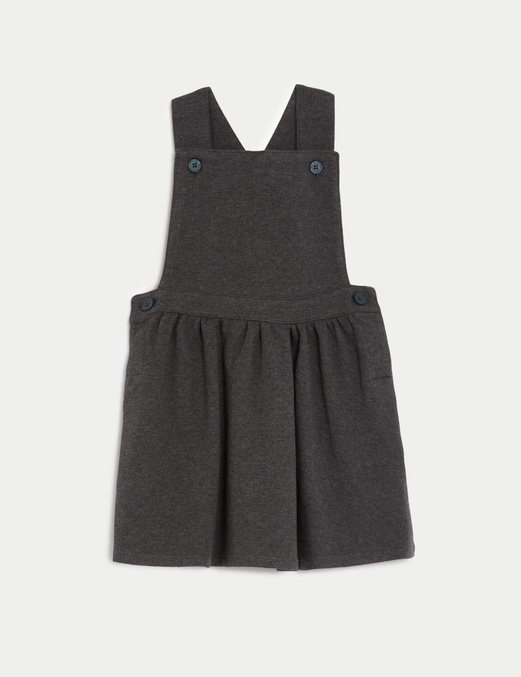 M&S Girls Jersey School Pinafore (2-12 Yrs) - 10-11 Years - Grey