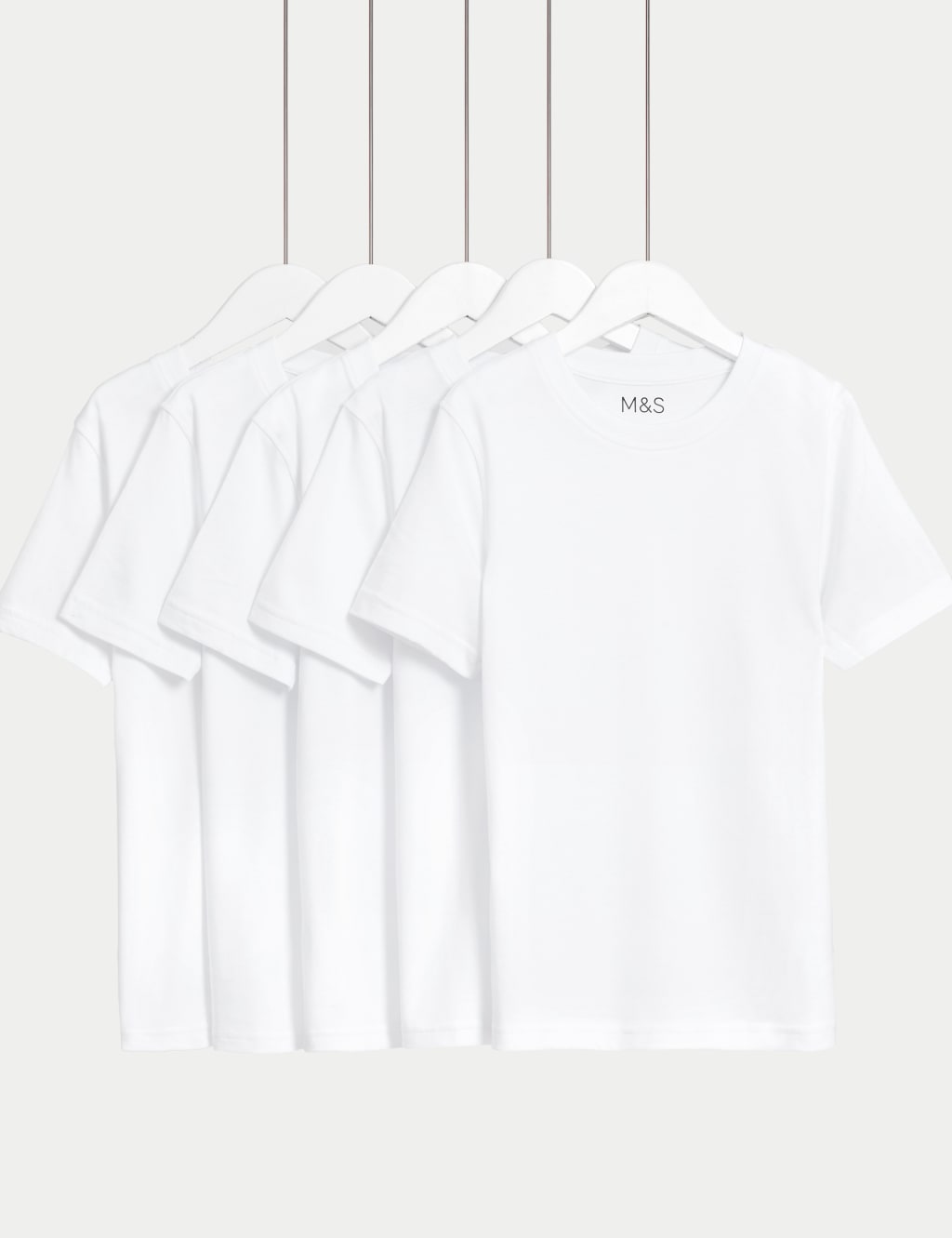 5pk Pure Cotton Stain Resist School T-Shirts (2-16 Yrs)