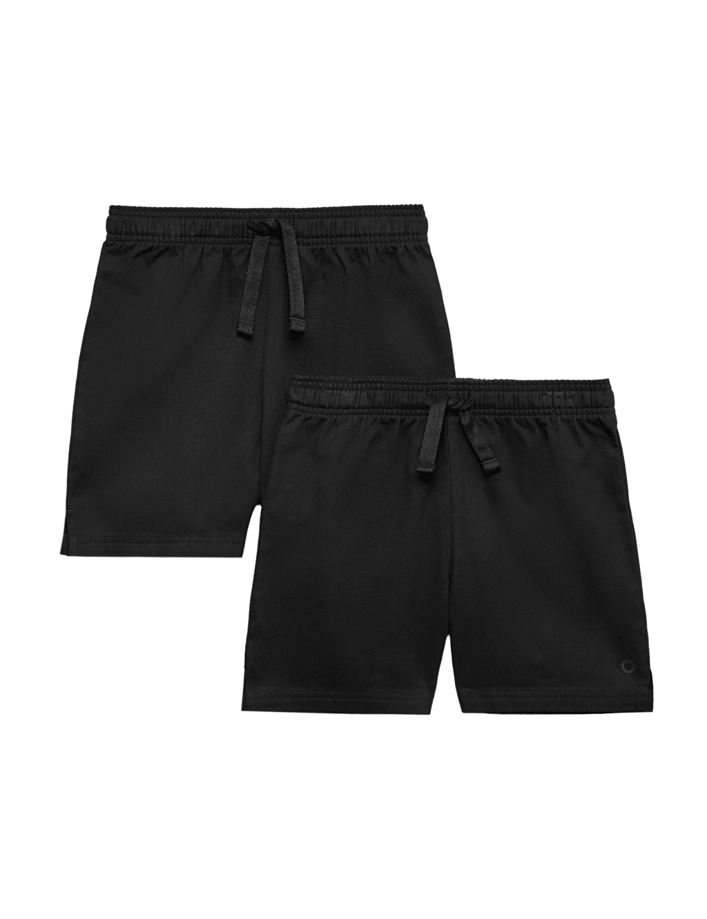 Goodmove Boys 2 Pack Pure Cotton School Shorts (2-16 Yrs) - 2-3 Years - Black