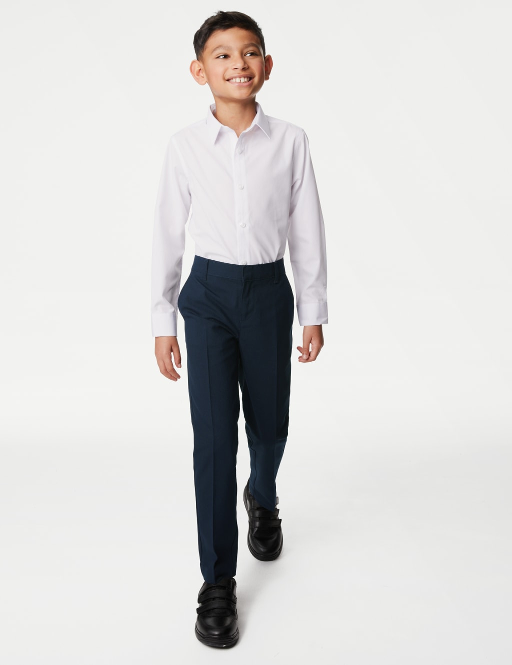 M&S Collection 2 Pack Boys Slim Leg School Trousers (2-18 Yrs) - 15-16 - Navy, Grey,Navy