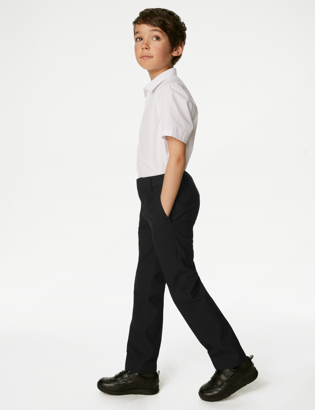M&S Collection 2 Pack Boys Skinny Leg School Trousers (2-18 Yrs) - 11-12 - Black, Grey,Charcoal,Black