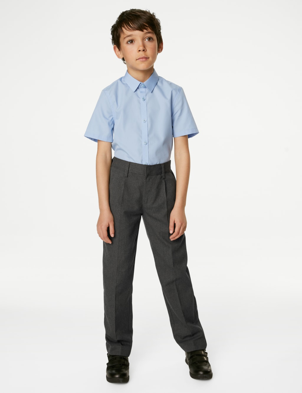 M&S Collection Boys Regular Leg School Trousers (2-16 Yrs) - 13-14 - Grey, Grey,Black