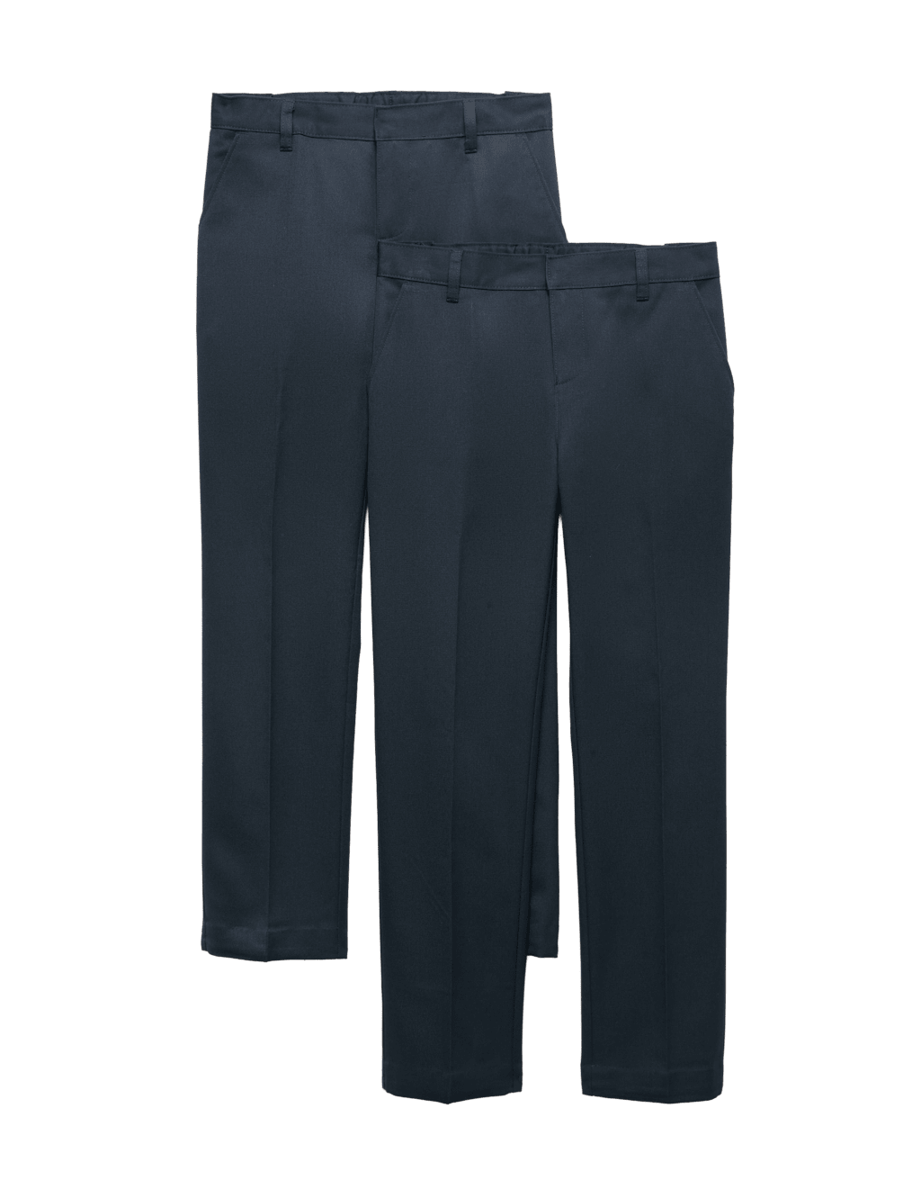 M&S Boys 2 Pack Regular Leg School Trousers (2-18 Yrs) - 2-3 Years - Navy