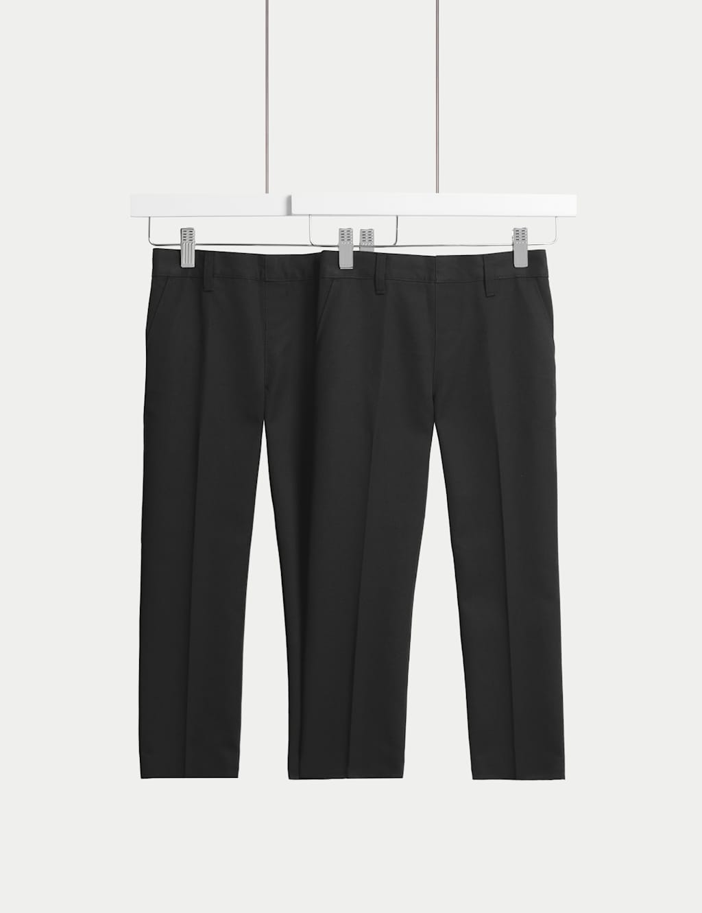 M&S Collection 2 Pack Boys Regular Leg School Trousers (2-18 Yrs) - 11-12 - Black, Charcoal,Black,Navy