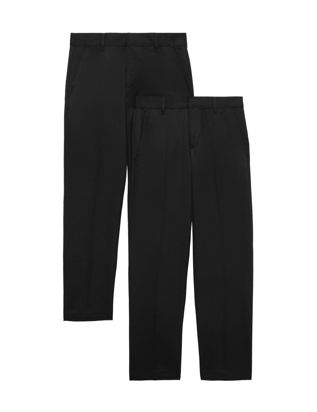 M&S Boys 2 Pack Regular Leg School Trousers (2-18 Yrs) - 2-3 Years - Black