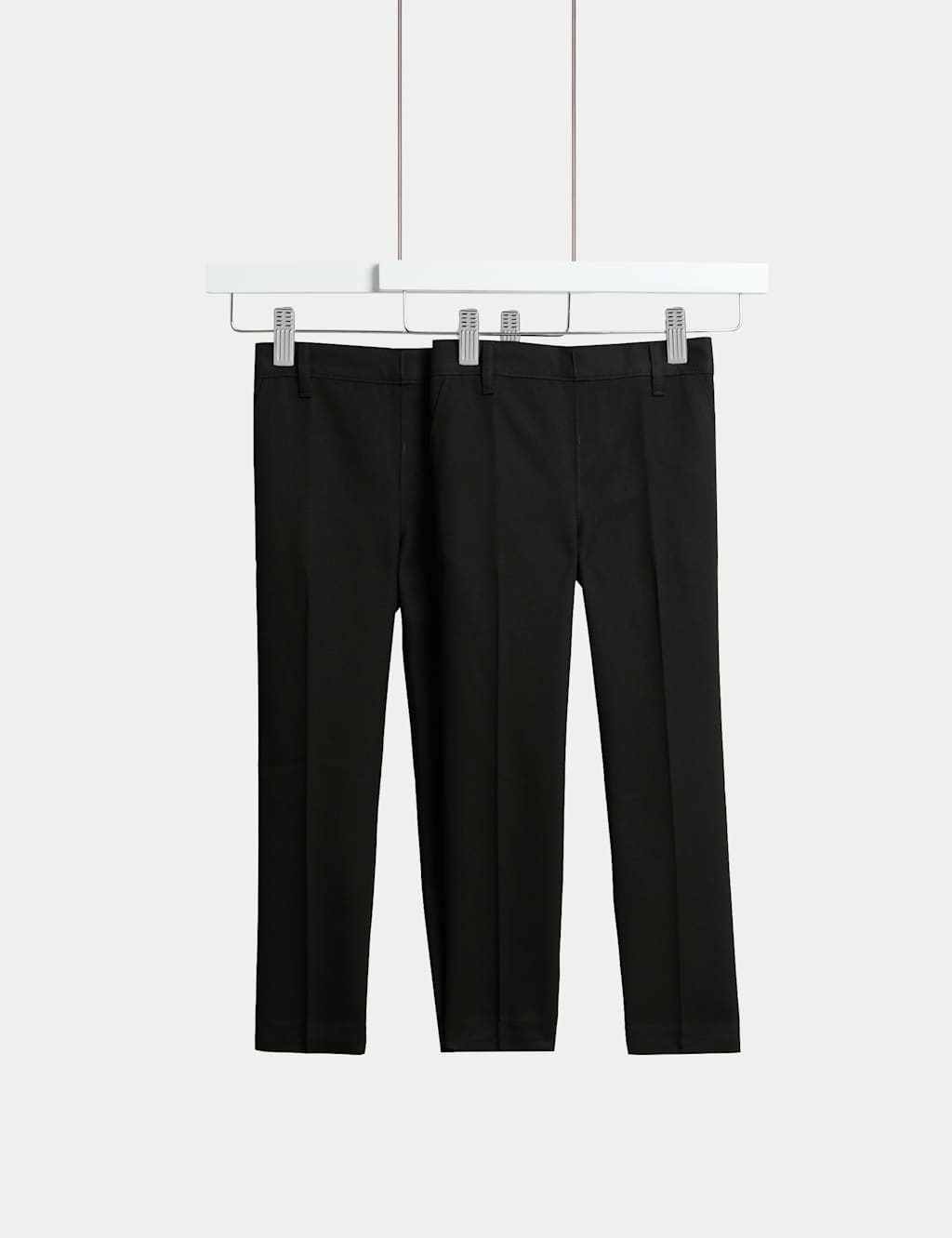M&S Collection Boys 2 Pack Slim Fit Slim Leg School Trousers - 8-9 Y - Black, Black,Grey