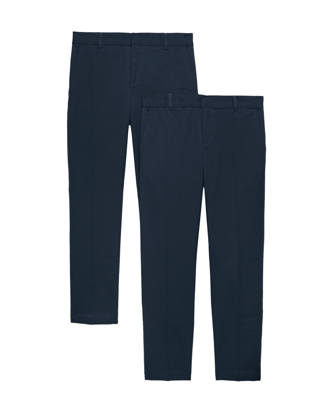 M&S Boys 2 Pack Slim Leg School Trousers (2-18 Yrs) - 5-6 Years - Navy