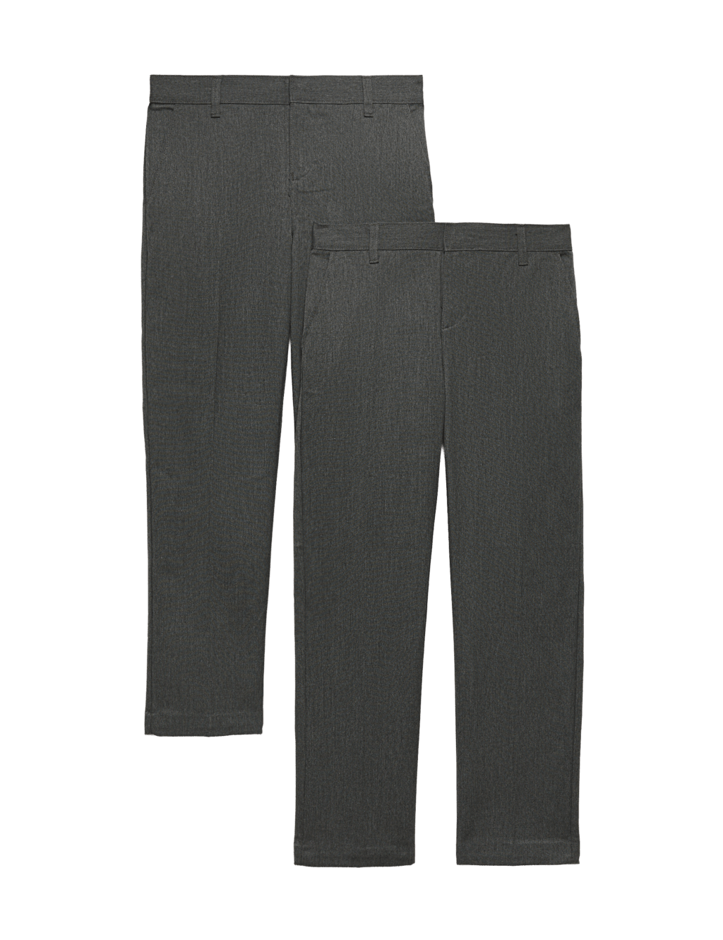 M&S Boys 2 Pack Slim Leg School Trousers (2-18 Yrs) - 5-6 Years - Grey