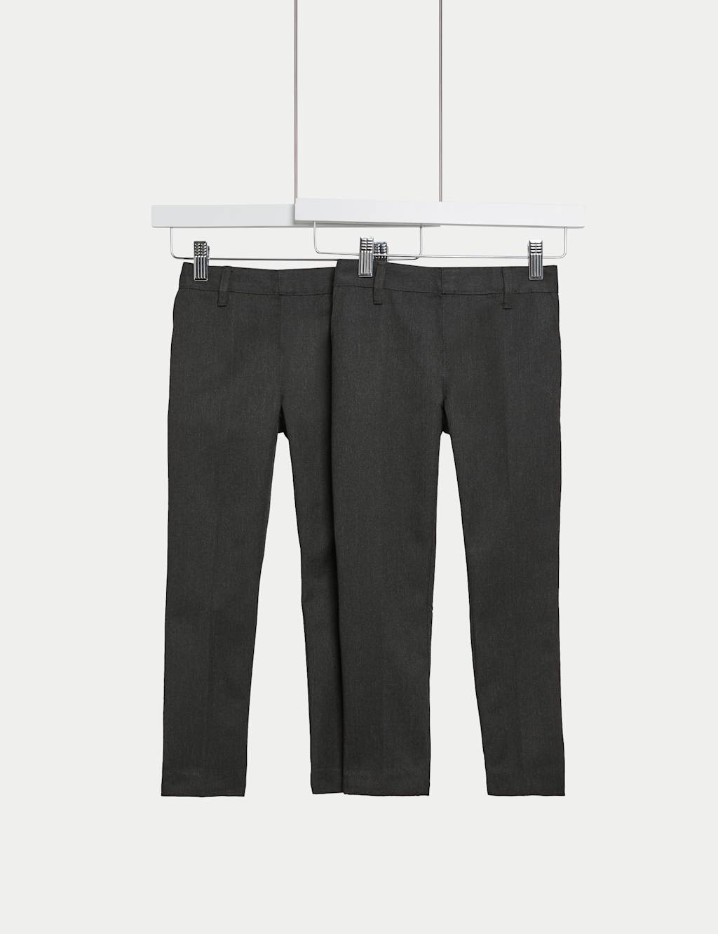 M&S Collection 2 Pack Boys Skinny Leg School Trousers (2-18 Yrs) - 5-6 Y - Charcoal, Charcoal