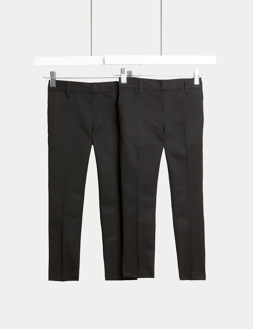 M&S Collection Boys 2 Pack Skinny Leg School Trousers (2-18 Yrs) - 13-14 - Black, Grey,Black,Charcoal