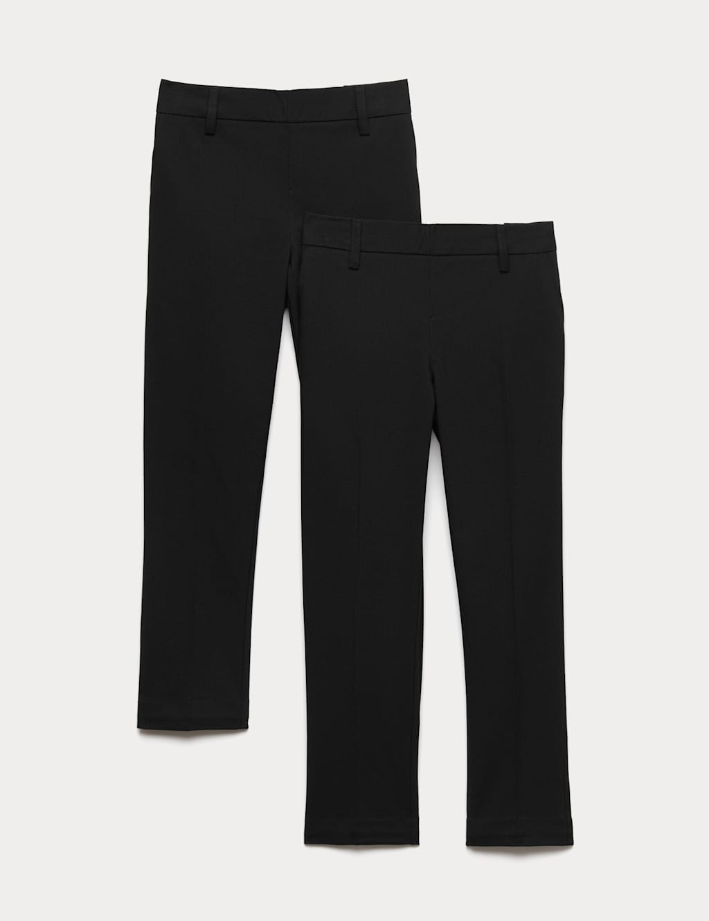M&S Boys 2 Pack Longer Length School Trousers (2-18 Yrs) - 2-3 Years - Black