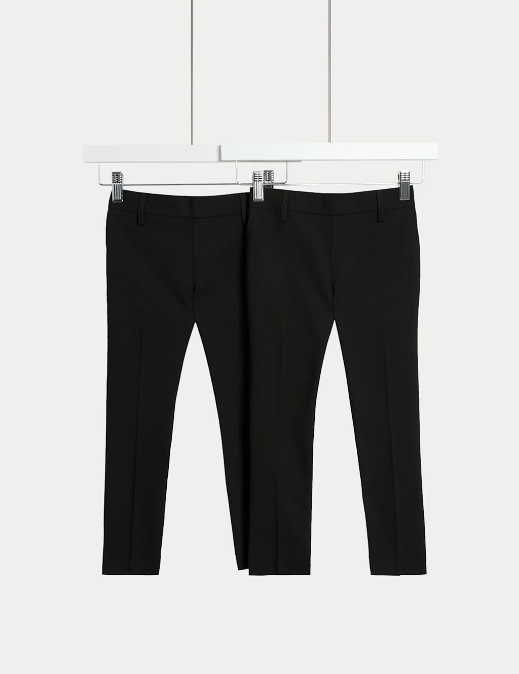 M&S 2 Pack Boys' Skinny Leg Stretch Trousers (2-18 Yrs) Black