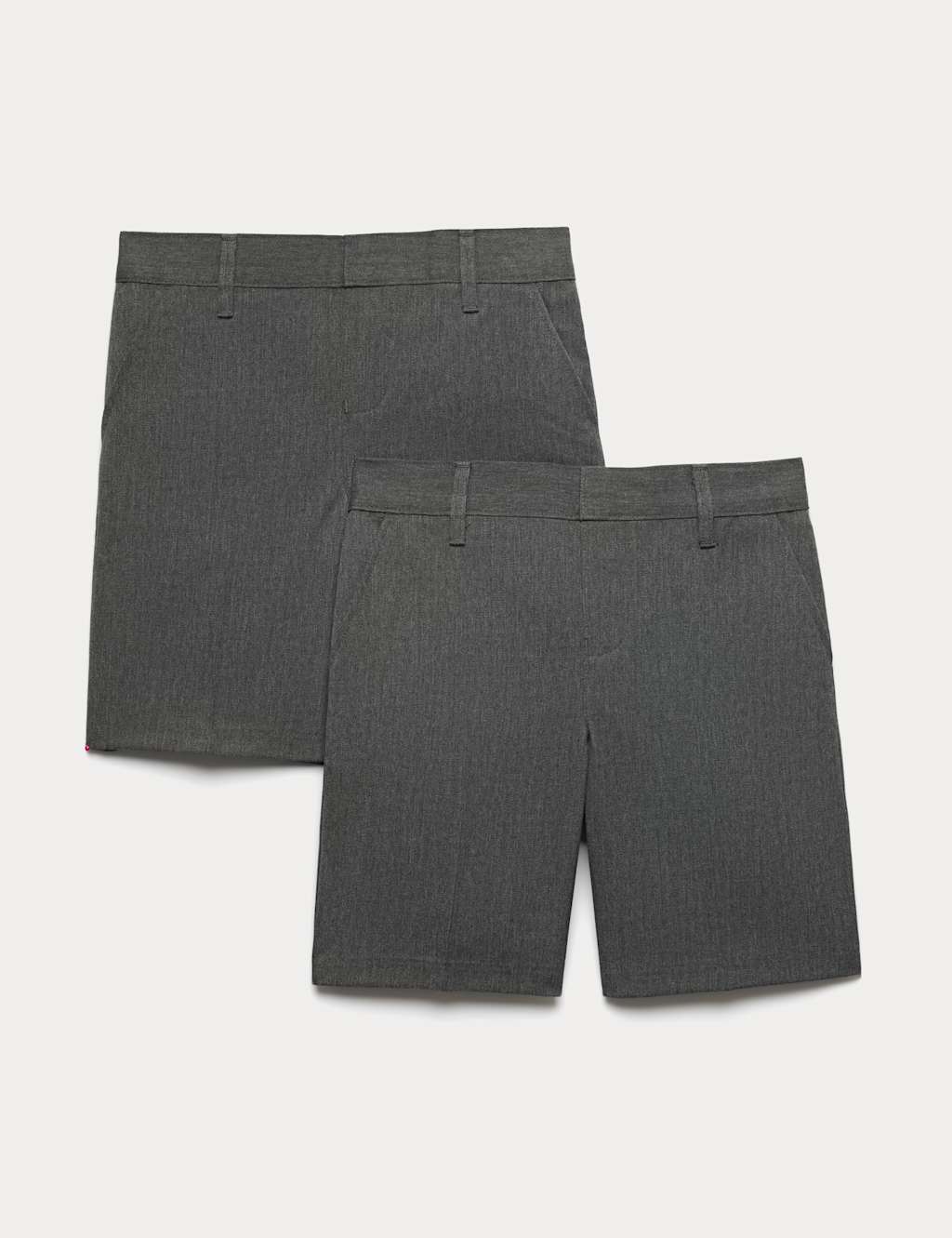 M&S Boys 2 Pack Plus Size School Shorts (4-15 Yrs) - 8-9 Years - Grey