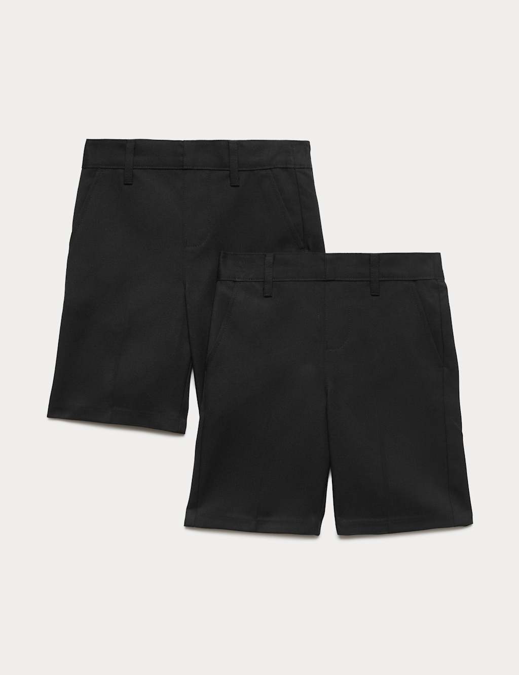 M&S Boys 2 Pack Regular Leg School Shorts (2-15 Yrs) - 14-15 Years - Black