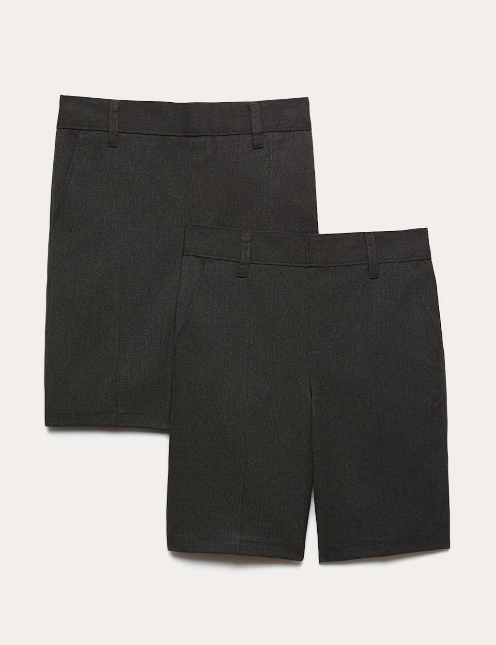 M&S Boys 2 Pack Slim Leg School Shorts (2-14 Yrs) - 9-10 Years - Charcoal