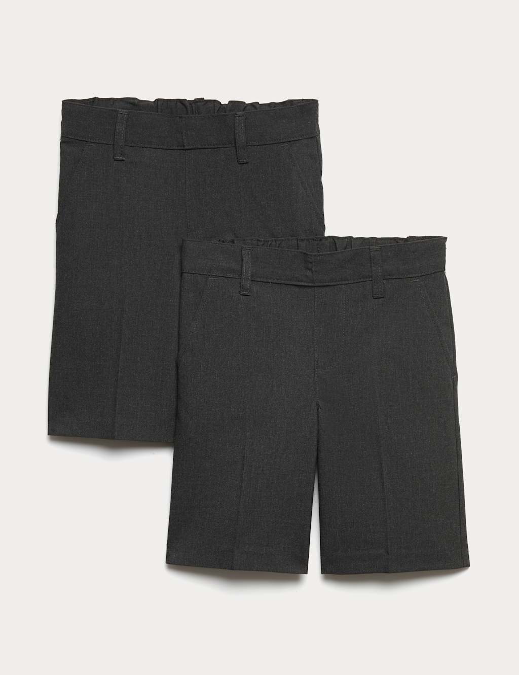 M&S Boys 2 Pack Regular Leg School Shorts (2-14 Yrs) - 13-14 Years - Charcoal