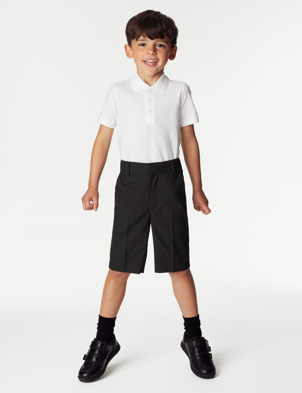 2pk Boys' Slim Leg School Shorts (2-14 Yrs)