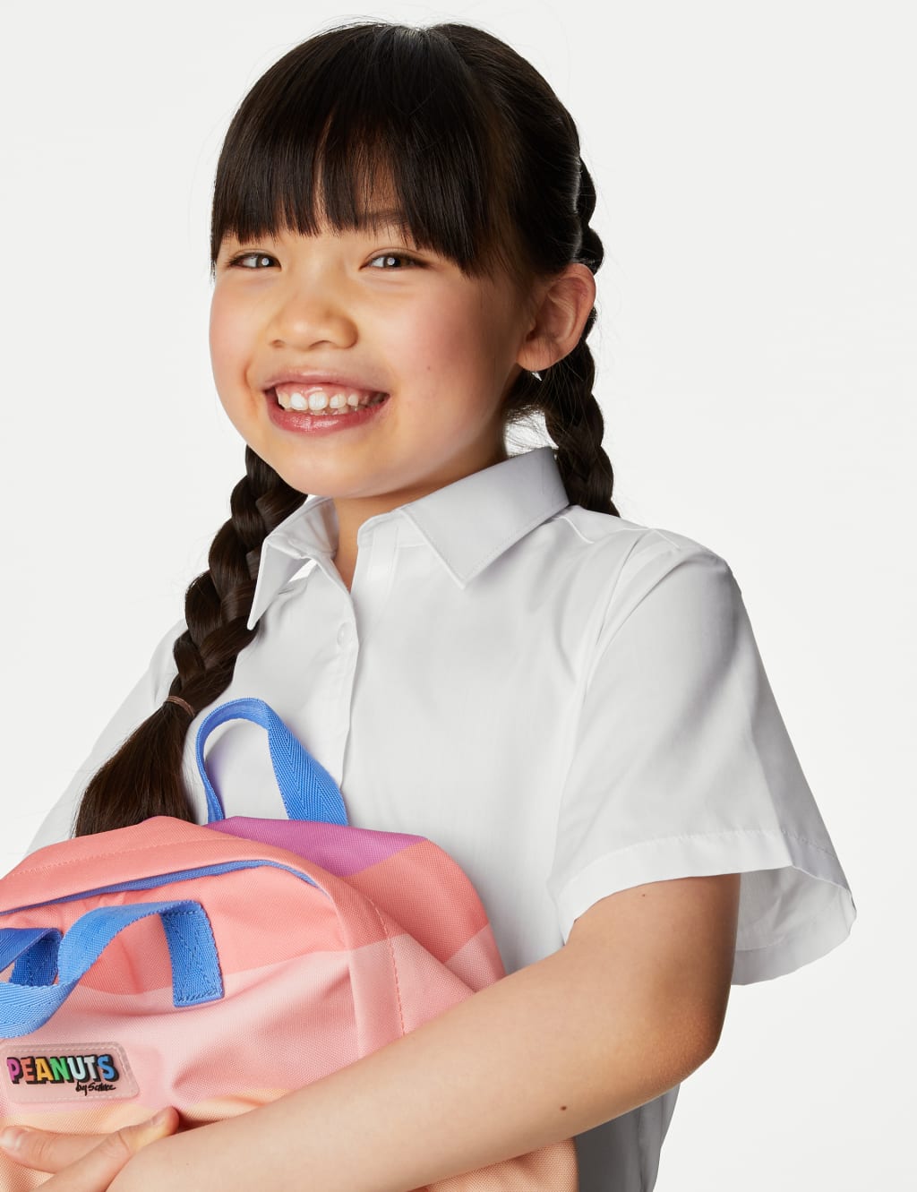 M&S Collection Girls 3pk Girls Easy Dressing Easy Iron School Shirts (3-18 Yrs) - 6-7 Y - White, White