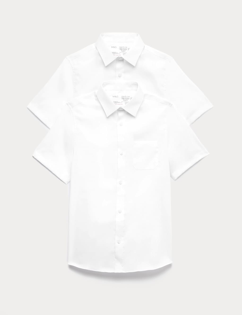 M&S 2 Pack Girls' Regular Fit Cotton School Shirts (2-18 Yrs) White