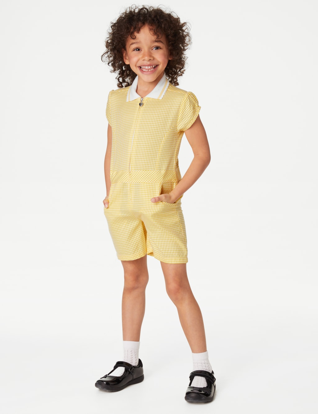 Girls' Gingham School Playsuit (2-14 Yrs)