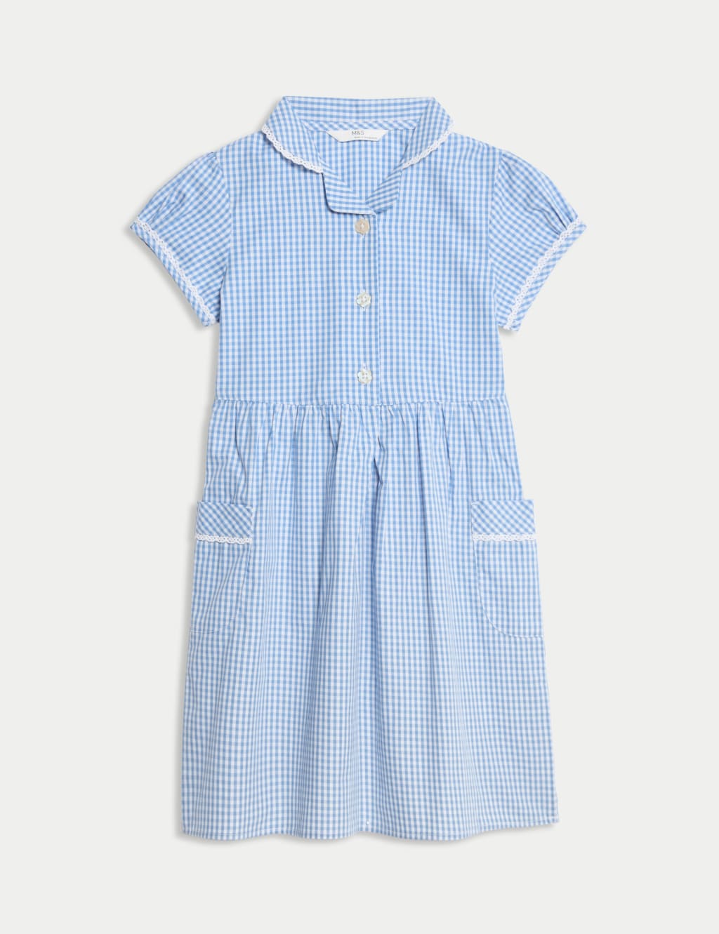Pure Cotton Gingham School Dress (2-14 Yrs)