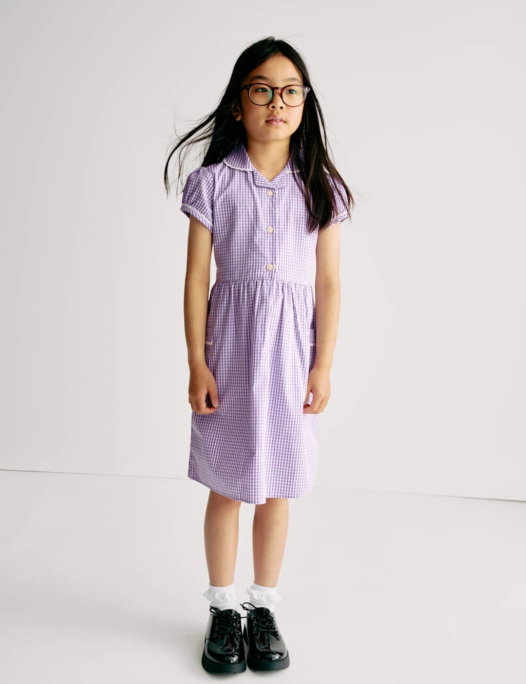 Pure Cotton Gingham School Dress (2-14 Yrs)