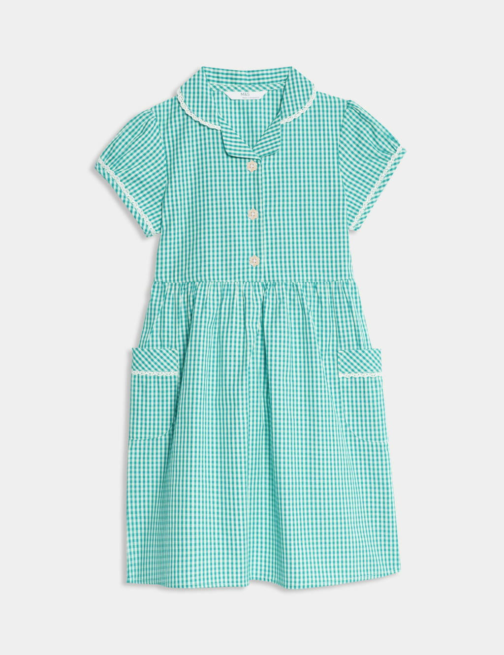 Pure Cotton Gingham School Dress (2-14 Yrs)