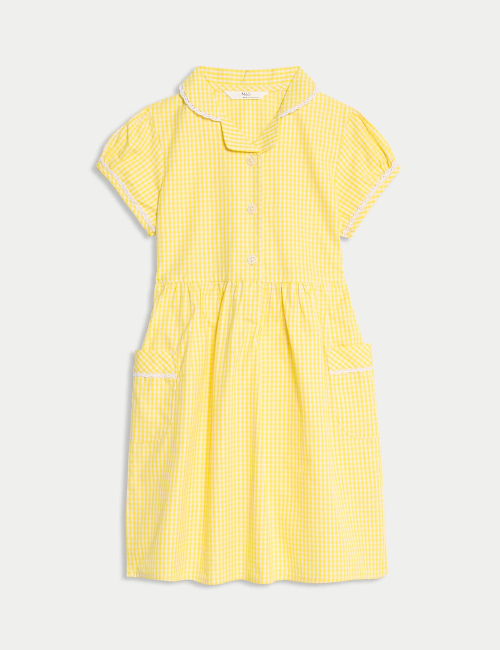 Pure Cotton Gingham School Dress (2-14 Yrs)