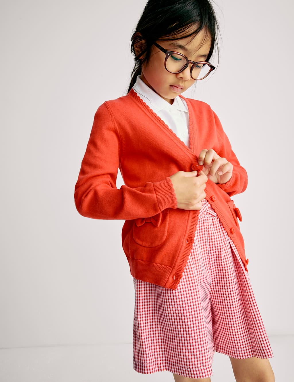Girls' Gingham School Shorts (3-14 Yrs)