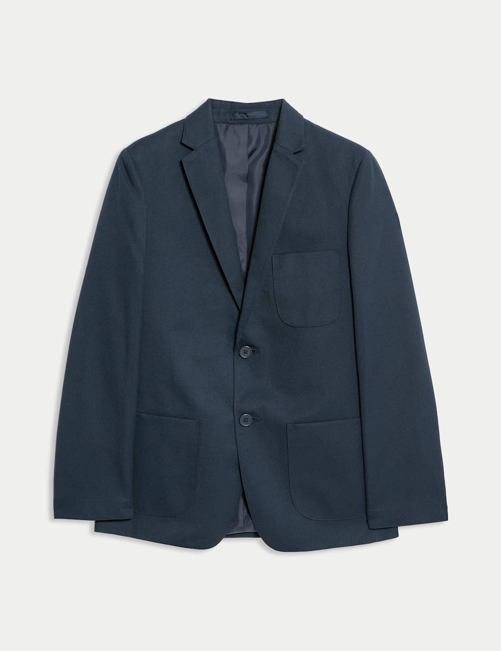 M&S Senior Boys' Pure Cotton Regular Fit School Blazer (9-18 Yrs) Navy